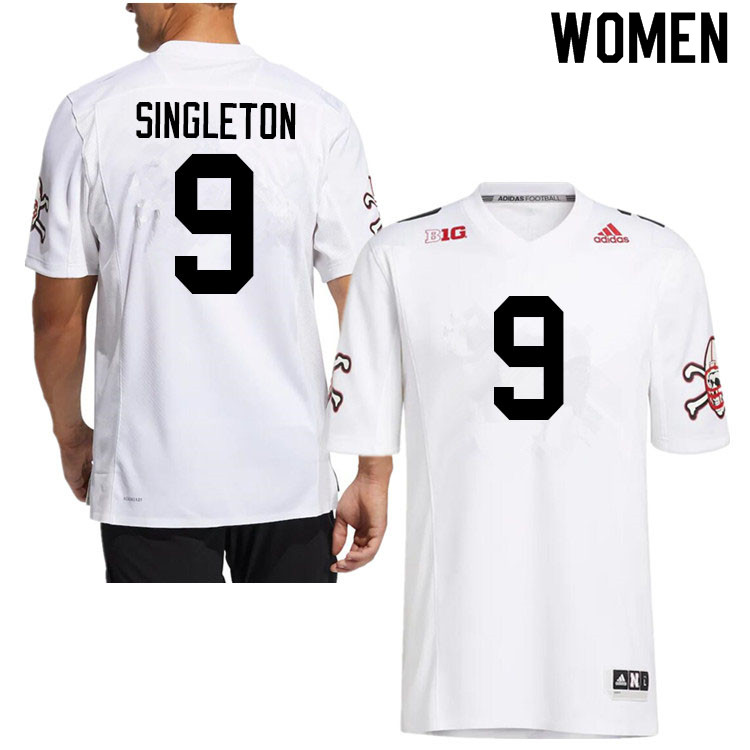 Women #9 DeShon Singleton Nebraska Cornhuskers College Football Jerseys Sale-Strategy - Click Image to Close